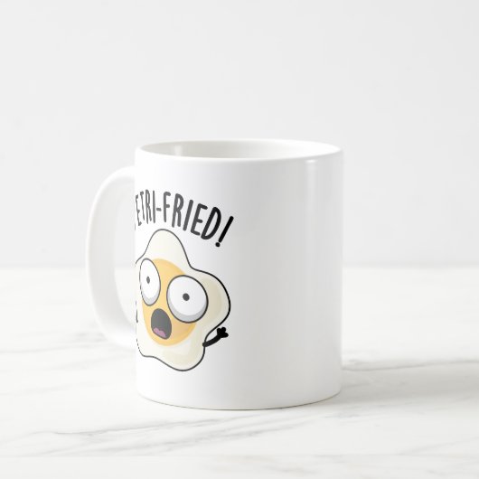 Petri-fried Funny Fried Egg Pun Kaffeetasse (Vorderseite Links)