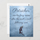 Petrichor Rain Fairy Whimsical Vintag Style Postkarte (Vorne/Hinten)