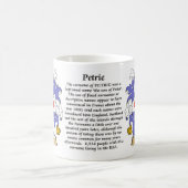 Petrie, der Ursprung, die Bedeutung und das Wappen Kaffeetasse (Mittel)