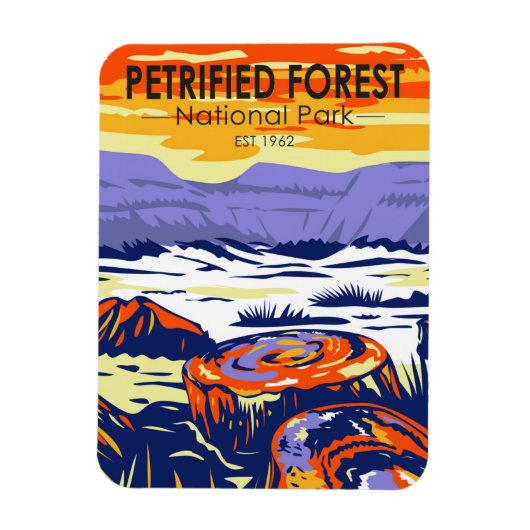 Petrified Forest National Park Arizona Vintag Magnet (Vertikal)