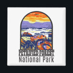 Petrified Forest National Park Arizona Vintag Magnet<br><div class="desc">Versteinerte Forest Vektorgrafik Design. Der Park liegt im Nordosten von Arizona und hat große Vorkommen von versteinertem Holz.</div>