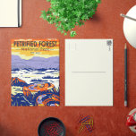 Petrified Forest National Park Arizona Vintag Postkarte<br><div class="desc">Versteinerte Forest Vektorgrafik Design. Der Park liegt im Nordosten von Arizona und hat große Vorkommen von versteinertem Holz.</div>