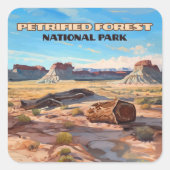 Petrified Forest National Park Arizona Wüste Quadratischer Aufkleber (Vorderseite)
