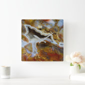 Petrified Wood With Crystals Quadratische Wanduhr (Zuhause)