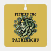 Petrify the Patriarchate Medusa Gorgon Ornament Aus Metall (Vorderseite)