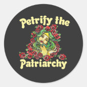 Petrify the Patriarchy feminist medusa Runder Aufkleber (Vorderseite)