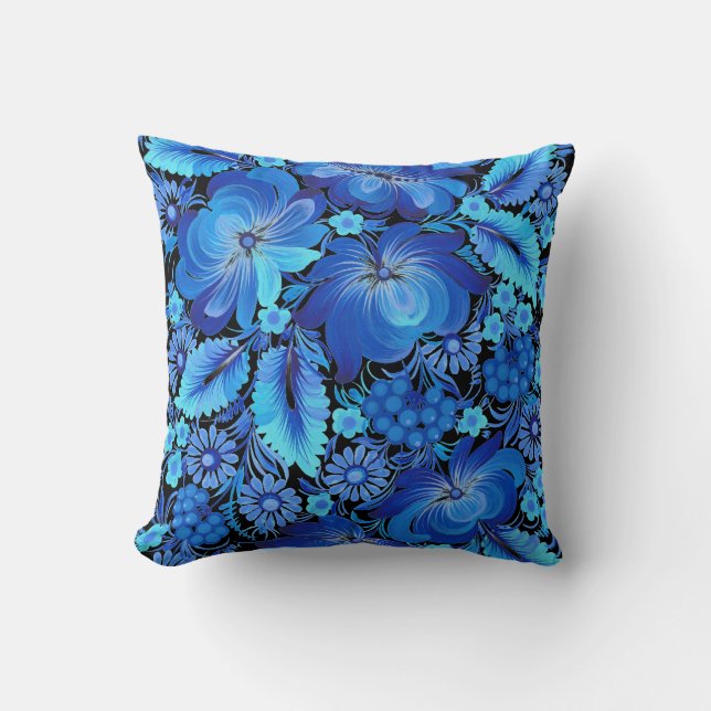 Petrikivka Ukrainian traditional art Kissen (Vorderseite)