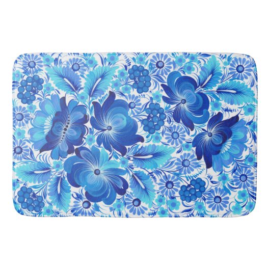 Petrikivka Ukrainian traditional folk art. Badematte (Vorderseite)