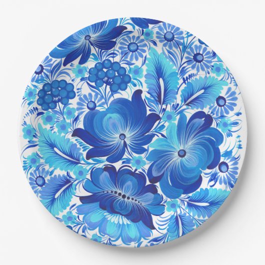 Petrikivka Ukrainian traditional folk art  Pappteller (Vorderseite)