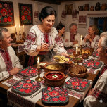 Petrikivka Ukrainian traditional folk art Pappteller<br><div class="desc">Petrikivka Ukrainian traditional folk art watercolour painting.</div>