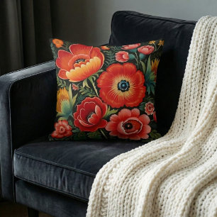 Petrikivka ukrainische traditionelle Kunst  Kissen