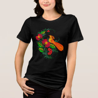 Petrikivka Ukrainische Volkskunst Aquarelle Tri-Blend Shirt