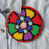 Petrischale Kunstfarben rot lila blau gelb Button (Beispiel)