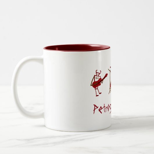 Petroglyhs Felsen-Band-Tasse Zweifarbige Tasse (Links)