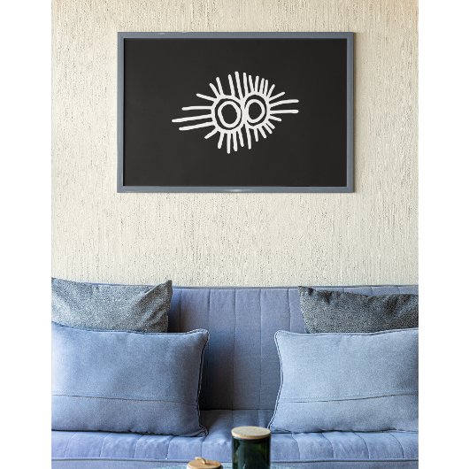 Petroglyph einer Sonnenfinsternis und eines Mondes Poster