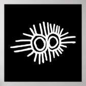 Petroglyph einer Sonnenfinsternis und eines Mondes Poster (Vorne)