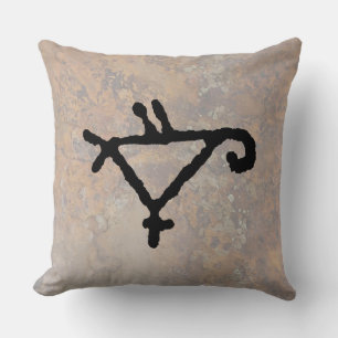 Petroglyph eines stilisierten Papagei Kissen