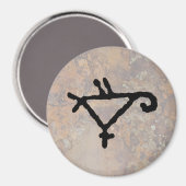Petroglyph eines stilisierten Papagei Magnet (Vorderseite/Rückseite)