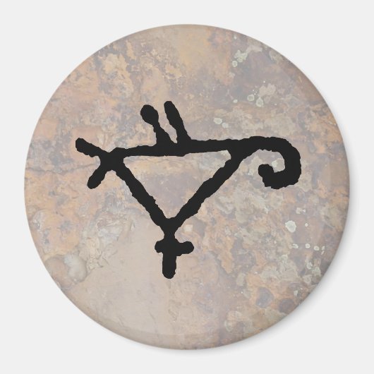 Petroglyph eines stilisierten Papagei Magnet (Vorne)