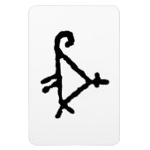 Petroglyph eines stilisierten Papagei Magnet (Vertikal)