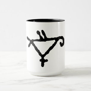 Petroglyph eines stilisierten Papagei Tasse