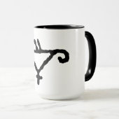 Petroglyph eines stilisierten Papagei Tasse (VorderseiteRechts)