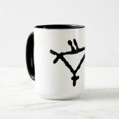 Petroglyph eines stilisierten Papagei Tasse (Vorderseite Links)