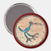 Petroglyph eines Vogels, versteinerte Forest Natio Magnet (Vorderseite/Rückseite)