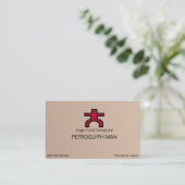 Petroglyph Man Symbol - Rotes Logo Visitenkarte (Stehend Vorderseite)