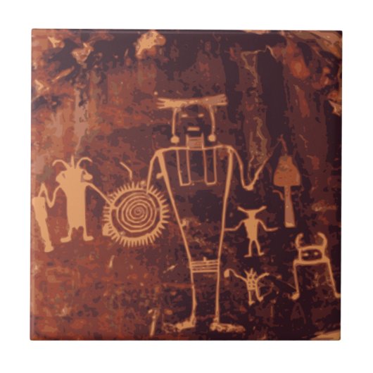 Petroglyph, Nationaldenkmal Dinosaurier, Colorado Fliese (Vorderseite)