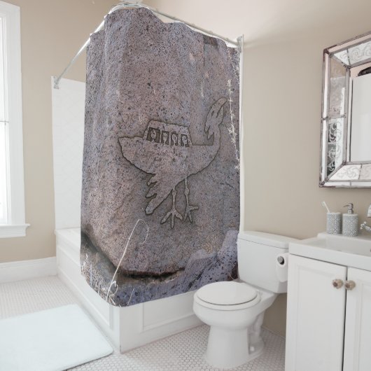 Petroglyph nicht identifiziertes fliegendes Objekt Duschvorhang (Beispiel)