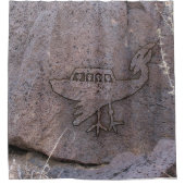 Petroglyph nicht identifiziertes fliegendes Objekt Duschvorhang (Vorderseite)