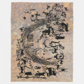 Petroglyph-Panel Fleecedecke (Vorderseite)