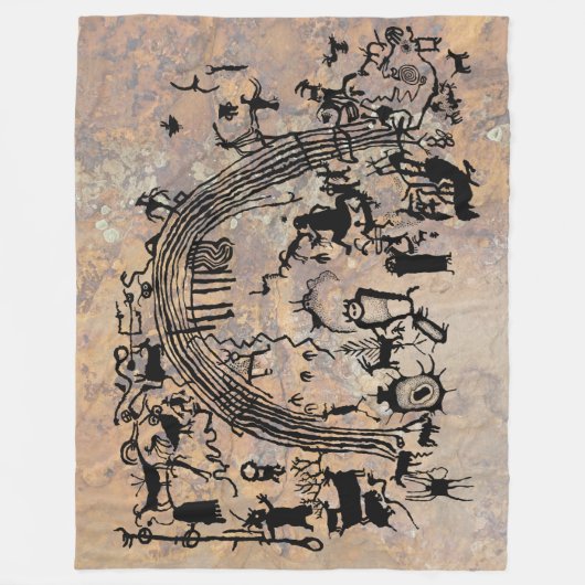 Petroglyph-Panel Fleecedecke (Vorderseite)