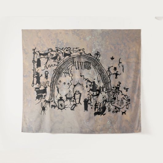 Petroglyph Panel - Rochester Creek, Utah Wandteppich (Vorderseite (Horizontal))