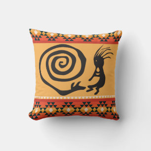 Petroglyph Snake und Kokopelli Throw Kissen