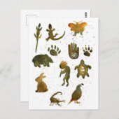 Petroglyph Symbols Bärenheilkunstwerk Postkarte (Vorne/Hinten)