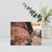 Petroglyph The Great Hunt, Nine Mile Canyon, ABER Postkarte (Stehend Vorderseite)