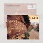 Petroglyph The Great Hunt, Nine Mile Canyon, ABER Postkarte (Vorne/Hinten)