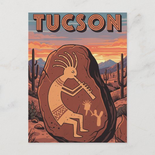 Petroglyph Tuscon Arizona Postkarte (Vorderseite)