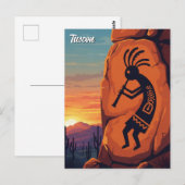 Petroglyph Tuscon Arizona Postkarte (Vorne/Hinten)