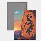 Petroglyph Tuscon Arizona Travel Magnet (Vorderseite/Rückseite)