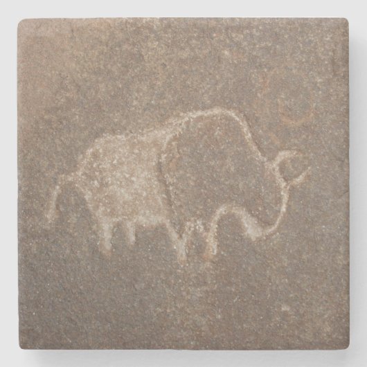 Petroglyphe-Bison-Untersetzer Steinuntersetzer (Vorderseite)