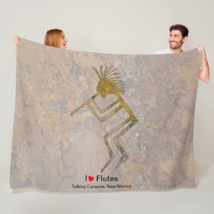 Petroglyphe-Flötenspieler Fleecedecke