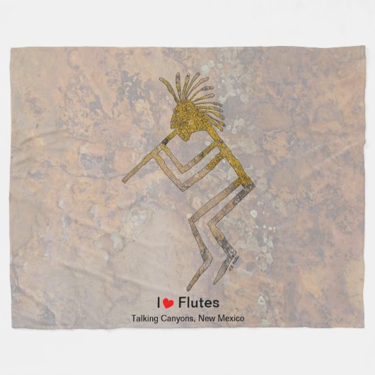 Petroglyphe-Flötenspieler Fleecedecke (Vorderseite (Horizontal))