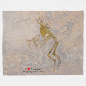 Petroglyphe-Trompeter Fleecedecke (Vorderseite (Horizontal))