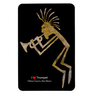 Petroglyphe-Trompeter Magnet