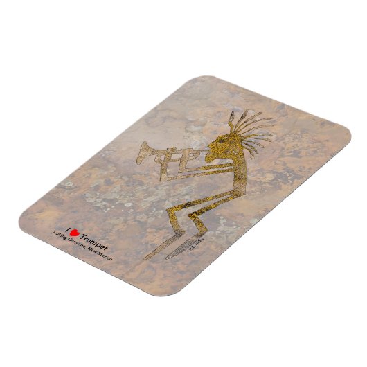 Petroglyphe-Trompeter Magnet (Linke Seite)