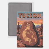 Petroglyphe Tuscon Arizona Reise Magnet (Vorderseite/Rückseite)