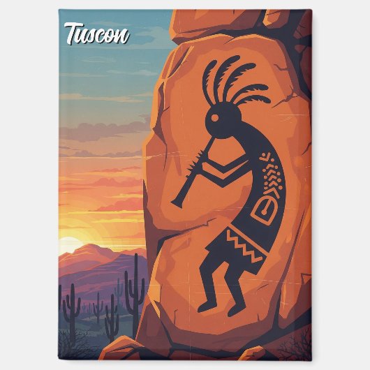Petroglyphe Tuscon Arizona Reise Magnet (Vorderseite)